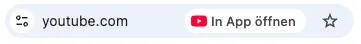 Screenshot of button labeled In App öffnen